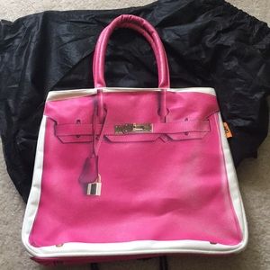 Canvas Tote with Hermès  bag print